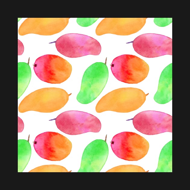 Bright watercolor mangoes by runlenarun