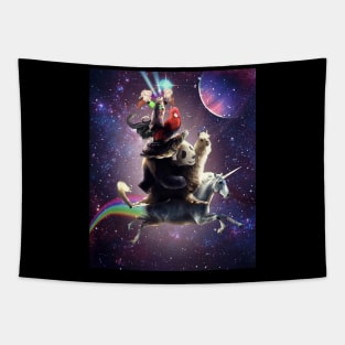 Cat Riding Chicken Turtle Panda Llama Unicorn Tapestry