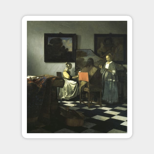 Stolen Art - The Concert by Johannes Vermeer Magnet by podartist