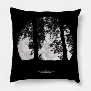 Silhouette Cyclist Pillow