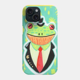 Dapper Green Tree Frog Man in a Tuxedo Phone Case