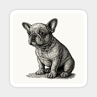 French Bulldog in Underground 70's Style Magnet