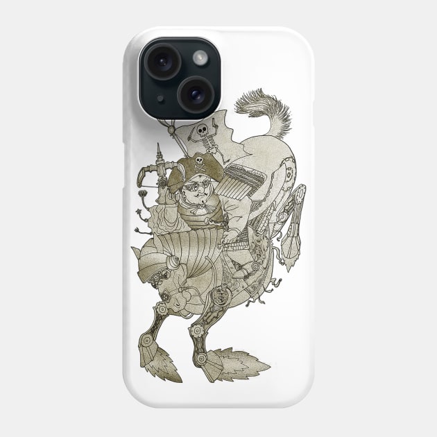 Steampunk Pirate Samurai Riding Iron Horse Phone Case by FelisSimha