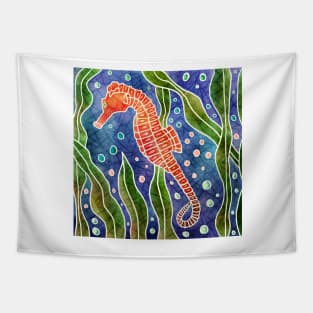 Seahorse batik silk painting Tapestry