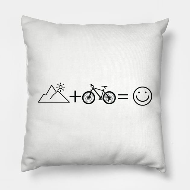 Mountain Biker - Mountain Biking Symbols Pillow by Kudostees