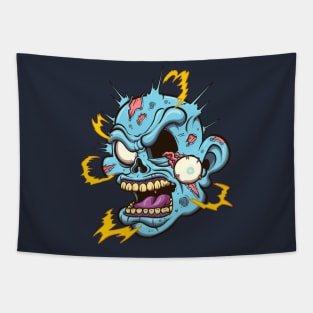 Electrocuted Zombie Head Tapestry