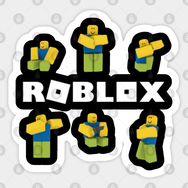 Roblox Noob Roblox Sticker Teepublic - how to change your avatar to a noob on roblox