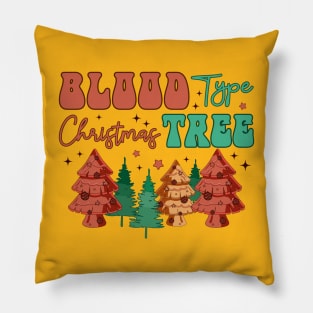 blood type christmas tree Pillow