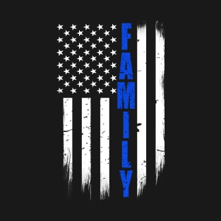 Thin Blue Line Family Flag T-Shirt