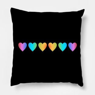 Rainbow Hearts Pillow