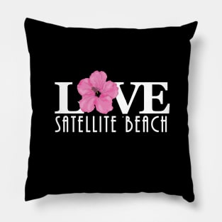 LOVE Satellite Beach Pink Hibiscus Pillow