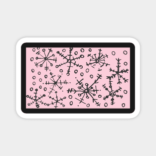Pink Snowflakes Magnet