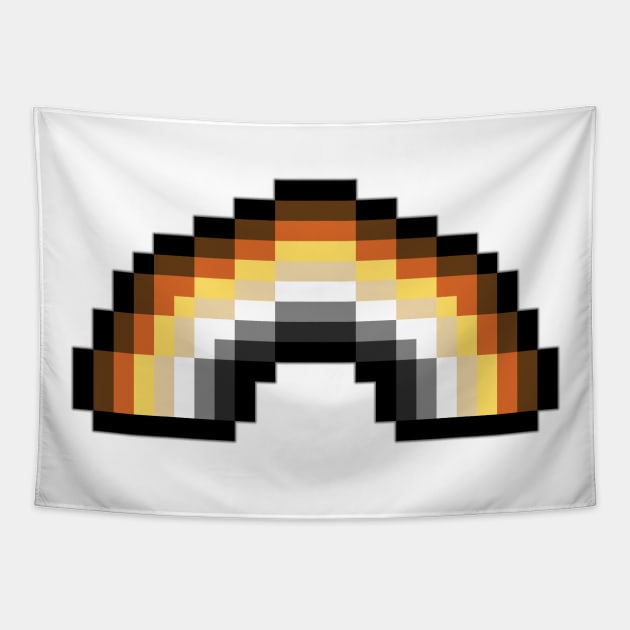 Pixel Rainbow Design in Gay Bear Pride Flag Colors Tapestry by LiveLoudGraphics