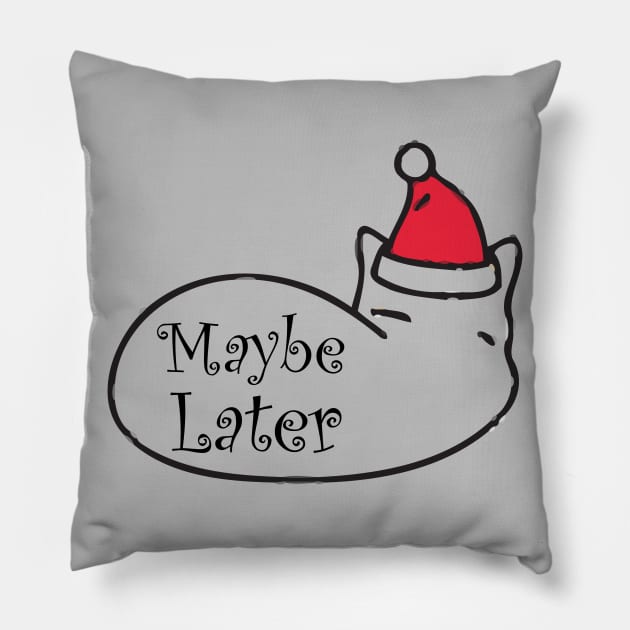 Maybe Later Cute Cat Sleep Design Pillow by kirayuwi