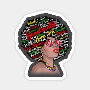 Juneteenth Queen Melanin African American Women Tee T shirt Magnet