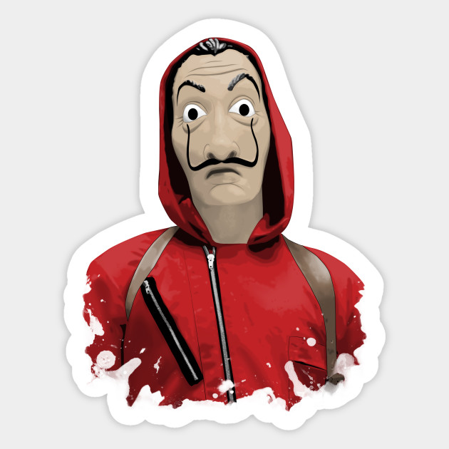 La Casa De Papel Dali S Mask Casa De Papel Sticker Teepublic Au