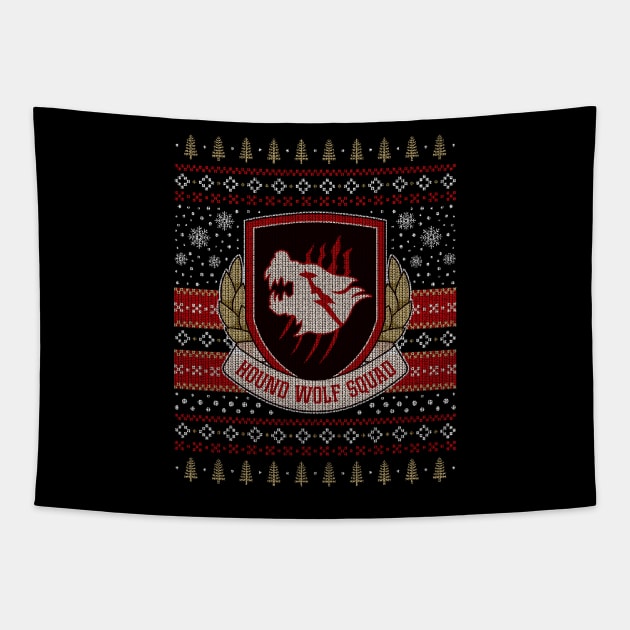 Hound Wolf Squad Christmas Tapestry by Lagelantee