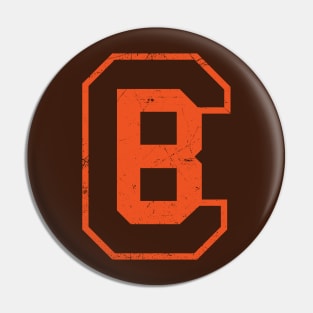 CB Football Monogram - Brown Pin