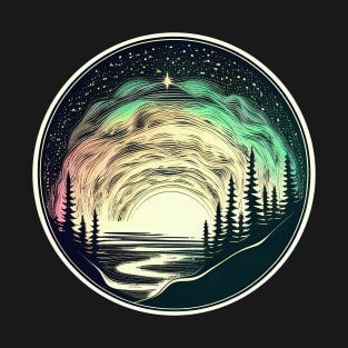 Northern Lights Landscape T-Shirt