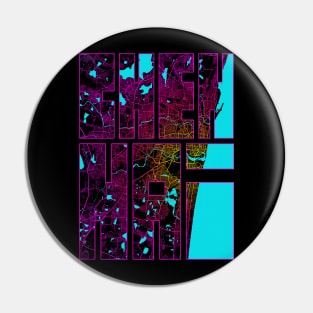 Chennai, India City Map Typography - Neon Pin