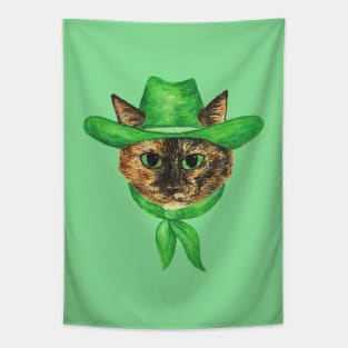 Tilly the cowgirl tortie cat Tapestry