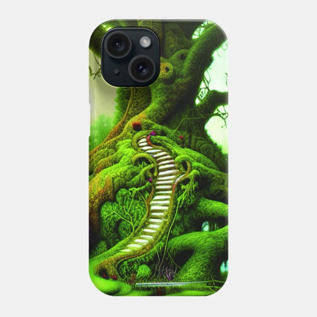 TreeHOuse Portrait, greenery Outside Phone Case by Promen Art