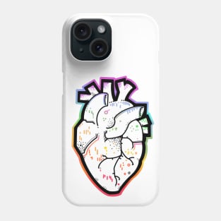 Rainbow anatomical heart Phone Case