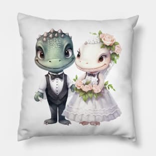 Crocodile Couple Gets Married Pillow