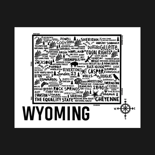 Wyoming Map by fiberandgloss