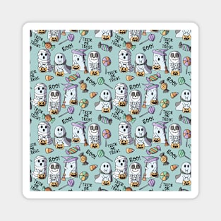 Copy of Ghosts Go Trick or Treating - Halloween Pattern - Pastel Colors Magnet