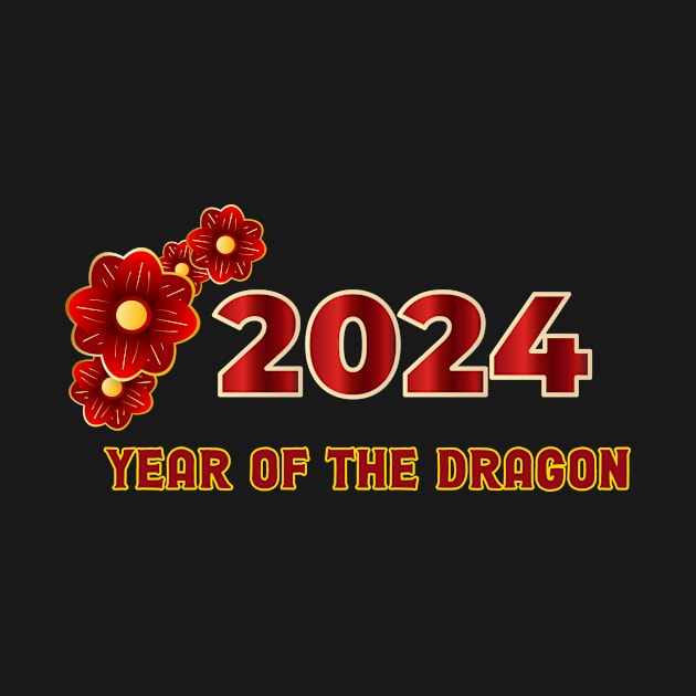 2024 Year of the Dragon Red and Flowers by Hamlin & Page