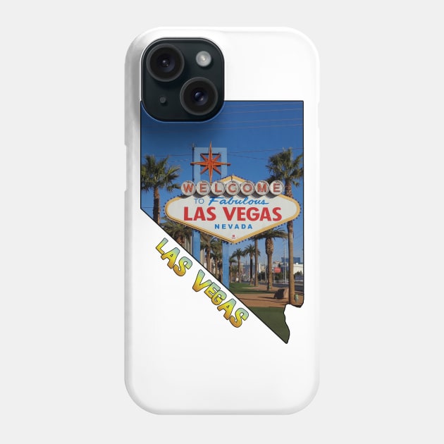 Nevada State Outline (Las Vegas Sign) Phone Case by gorff