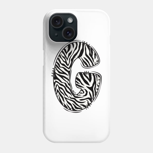 Zebra Letter G Phone Case by Xtian Dela ✅