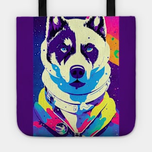 Astronaut husky portrait Tote