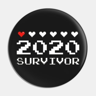 2020 Survivor Funny Pixel Art 8-Bit Gaming Pin