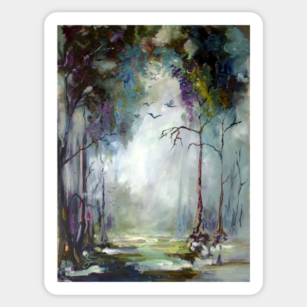Wetland In The Mist - Landscapes - Sticker | TeePublic