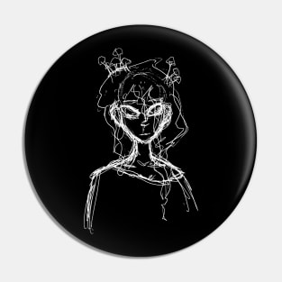 Swamp Girl - White Outline Pin