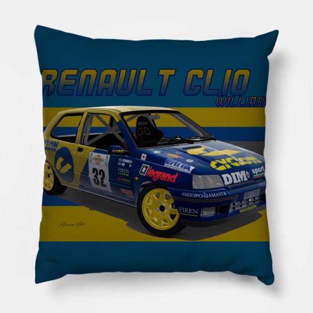 Renault Clio Williams Pillow by PjesusArt