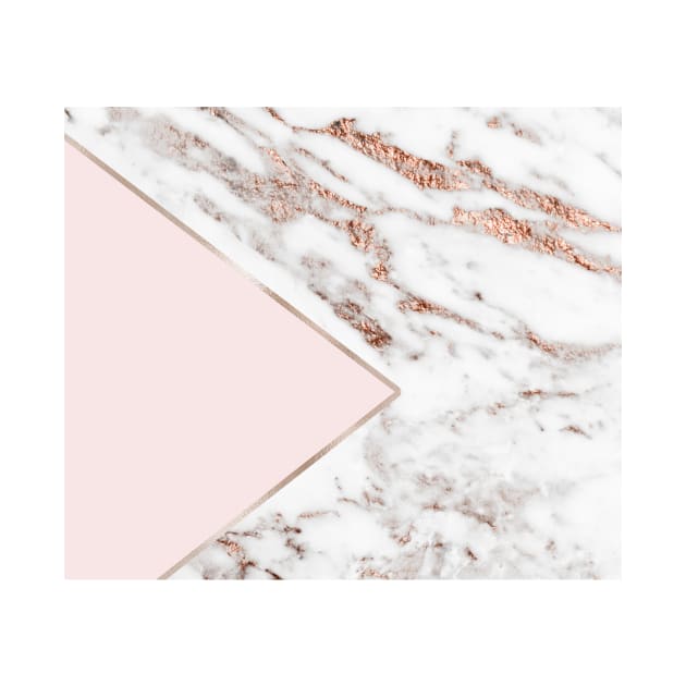 Blush pink geo - rose gold marble by marbleco