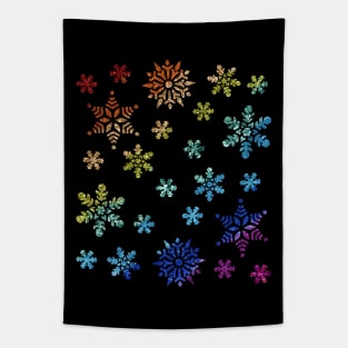 Rainbow Snowflakes Glitter Tapestry