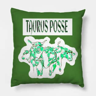 Taurus Posse Emerald Herd - Double-sided Pillow