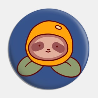 Orange Sloth Face Pin