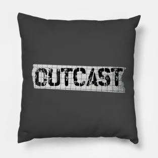 Outcast Label Black Pillow