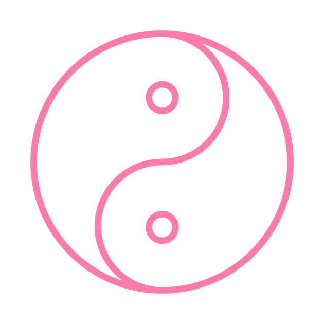 Yin Yang pink - Ancient Chinese philosophy symbol by mrsupicku