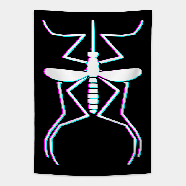 Mosquito Vaporwave Aesthetic Tapestry by Huhnerdieb Apparel