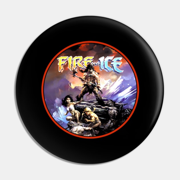 Fire and Ice (Black Print) Pin by Miskatonic Designs