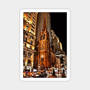 USA. New York. Manhattan. Church at night. Magnet