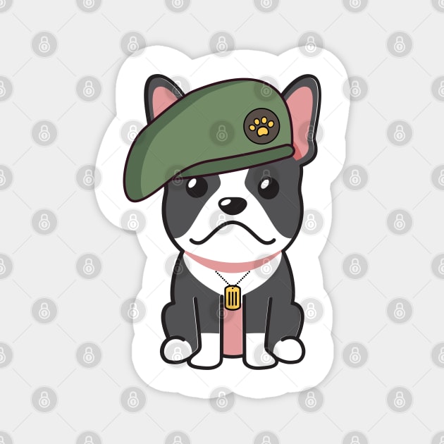 Green Beret French Bulldog Magnet by Pet Station