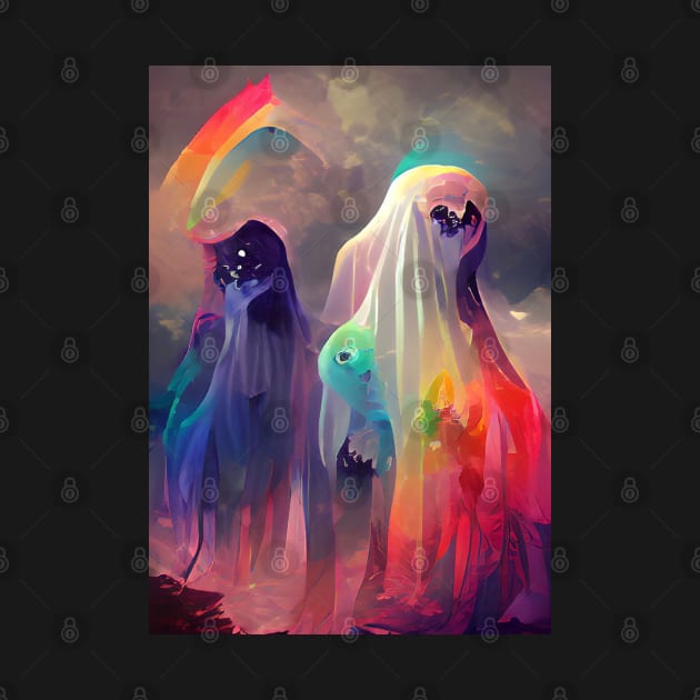 WEIRD RAINBOW GHOSTS ON HALLOWEEN by sailorsam1805