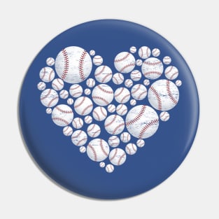 Baseball Heart Design For Baseball Lovers Pin